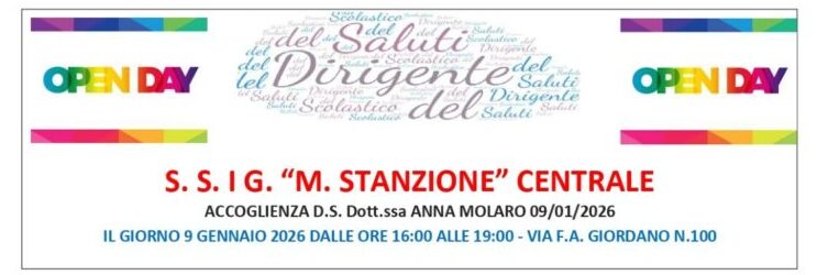 OPEN DAY 09/01/2026 SEDE CENTRALE